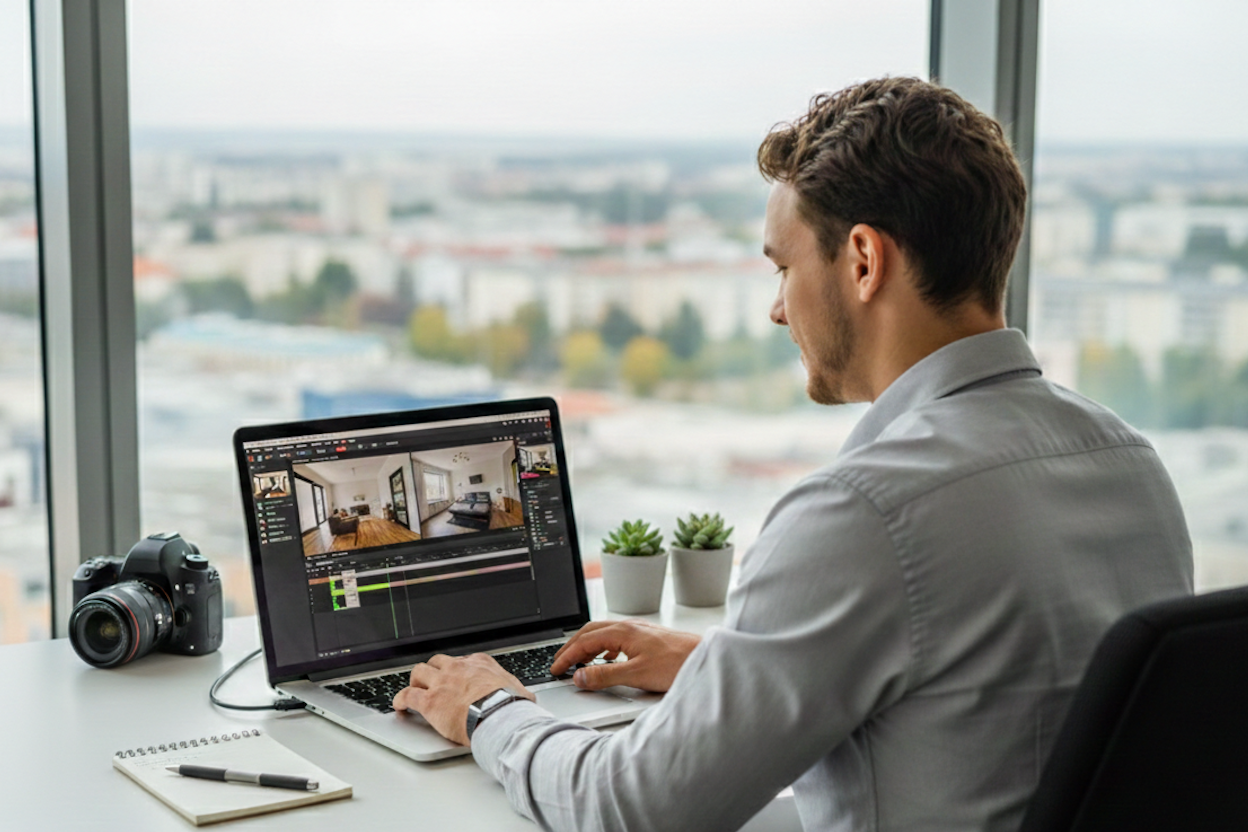 Zpracování materiálů – postprodukce fotografií a videí nemovitosti